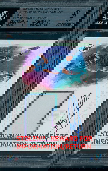 2019-20 Impeccable Extravagance Christian Pulisic Patch Jersey Auto Silver /25 - STOLEN/MISSING