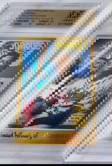 2019 Topps Heritage Chrome Gold Ref /5 Ronald Acuna