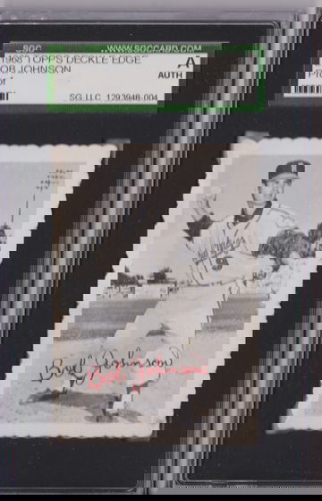 1968 Topps Deckle Edge Proof Bob Johnson Red Signature SGC Authentic P1244