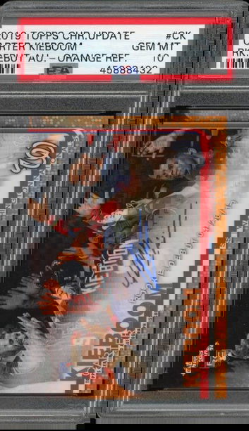 2019 Topps Chrome Update Carter Kieboom Orange Refractor Auto /25 PSA 10