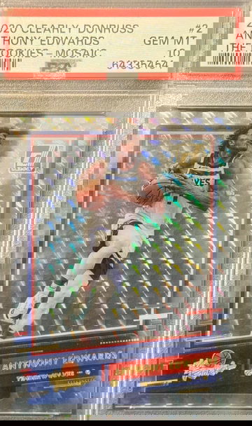 2020-21 Clearly Donruss The Rookies Mosaic SP Anthony Edwards RC. Pop 5