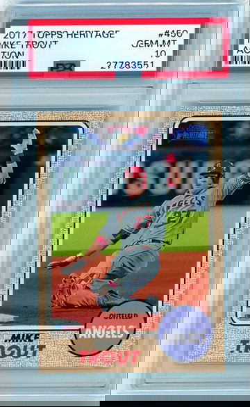 2017 Topps Heritage #450 Mike Trout Action PSA 10 GEM MINT! 