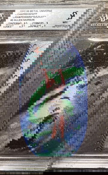 1997 Metal Universe Championship Galaxy Allen Iverson BGS 9