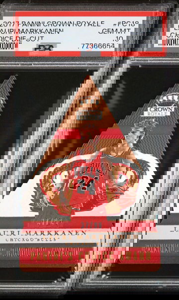 2017-18 CROWN ROYALE PANINI’S CHOICE AWARD LAURI MARKANNEN RC /99 PSA 10 MINT SP