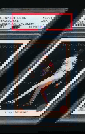 1998 SP Authentic Sheer Dominance Pedro Martinez SP Titanium /100, PSA 9 MINT