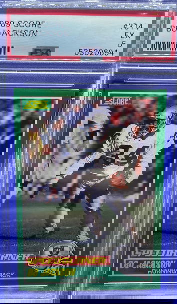 1989 Score Football #314 Bo Jackson Speedburner Los Angeles Raiders PSA 5 EX
