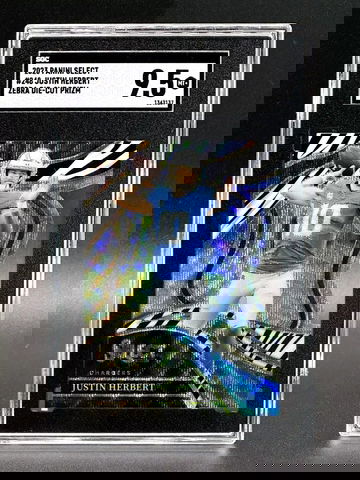 2023 Panini Select JUSTIN HERBERT Club Level ZEBRA Die-Cut Prizm #248 (SSP) SGC 9.5