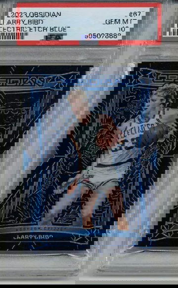 2023 PANINI OBSIDIAN ELECTRIC ETCH BLUE LARRY BIRD /30 PSA 10 LOW POP