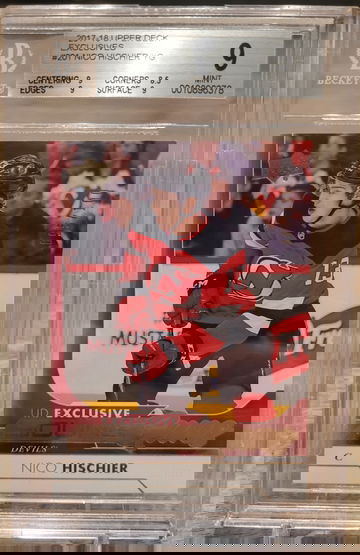 2017/18 Upper Deck Nico Hischier Young Guns Exclusives BSG 9 /100