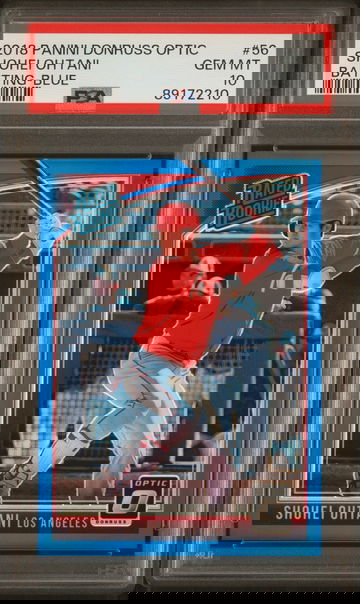 2018 Donruss Optic Shohei Ohtani #56 Blue Prizm RC Rookie /149 PSA 10 Batting