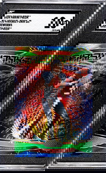 2024 Panini Prizm #16 Michael Penix Jr. Fireworks Green Prizm SGC 10