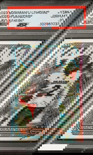 2023 BOWMAN UNIVERSITY CHROME THE BIG KAHUNA SHEDEUR SANDERS #TBK4 PSA 10