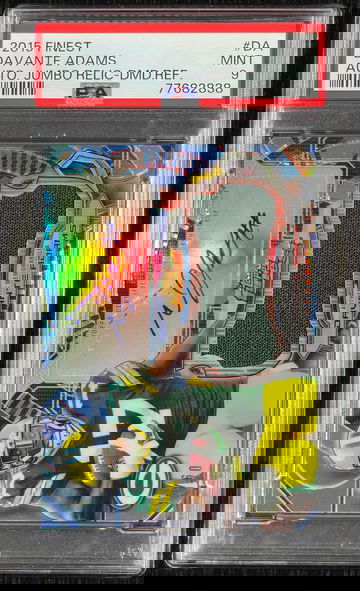 Davante Adams 2015 Topps Finest Jumbo Relic Autograph Diamond Refractor #41/60 PSA Mint 9
