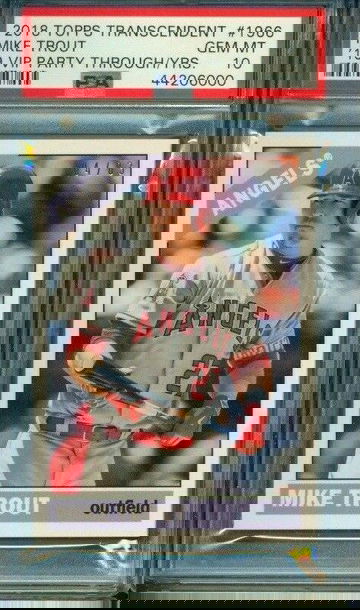 2018 Topps Transcendent Mike Trout Through the Years VIP Party /83 1966 PSA 10