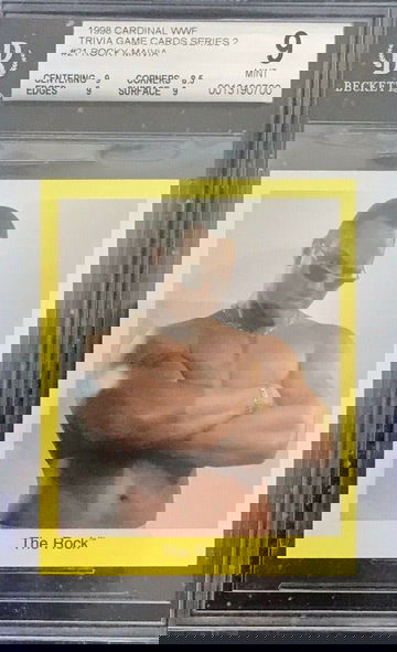 The Rock Dwayne Johnson1998 Cardinal WWF Trivia Game Series 2 #21 BGS 9 Mint