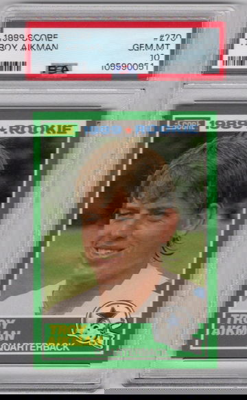 1989 Score Troy Aikman RC PSA 10