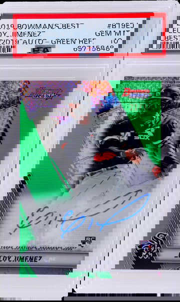 2019 Bowman's Best Eloy Jimenez Green Refractor Auto #B19EJ /99 PSA 10 RC