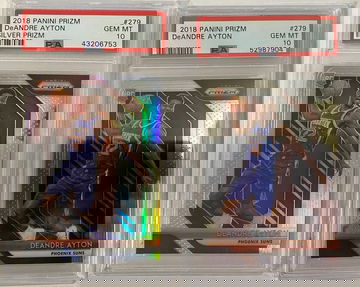 Lot of 2 2018 deandre ayton prizm silver base #279 gem mt 10 rc 
