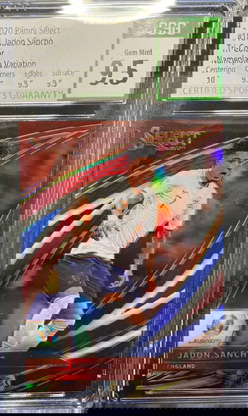 2020 Panini Select Jadon Sancho Tri Color Nameplate Variation