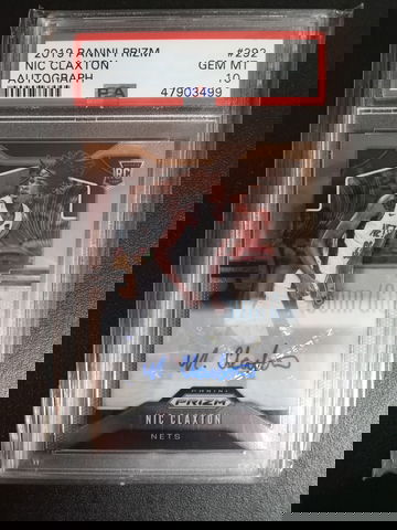 2019-20 panini prizm Nic Claxton RC Auto PSA 10 