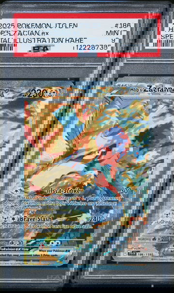 2025 POKEMON JTG EN-JOURNEY TOGETHER SIR HOP'S ZACIAN EX #186 PSA 9