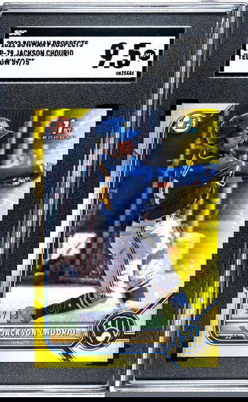 2022 Topps Bowman Prospects Yellow Jackson Chourio #BP-79 /75 SGC 9.5