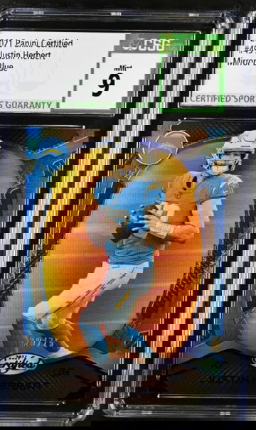 2021 PANINI CERTIFIED MIRROR BLUE JUSTIN HERBERT CSG 9