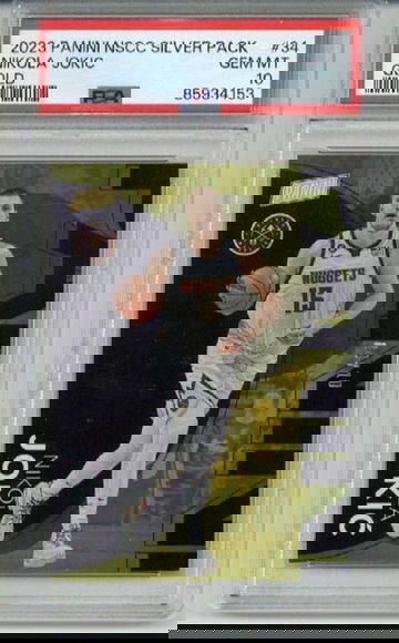 2023 PANINI NSCC SILVER PACK GOLD #34 NIKOLA JOKIC /10 NUGGETS PSA 10 LOW POP