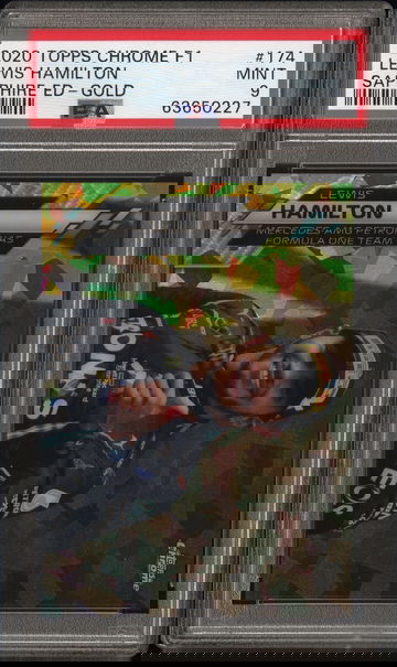 2020 Topps Chrome F1 Sapphire Edition Lewis Hamilton Gold /50 #174 PSA 9 Mercedes