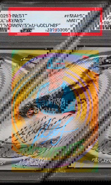 2025 Topps Finest Finest Moments Autographs Gold Refractor Paul Skenes #FMAPS /50 PSA 9