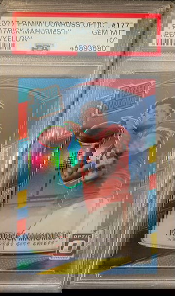 2017 Panini Donruss Optic #177 Red/Yellow Patrick Mahomes PSA 10