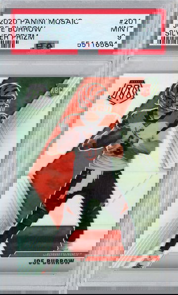 2020 MOSAIC RC SILVER PRIZM JOE BURROW #201 PSA 9