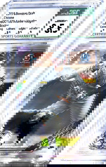 2019 Bowman Chrome Draft Andrew Vaughn Refractor #BDC-100 CSG 8.5 