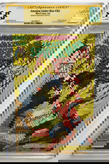 AMAZING SPIDER-MAN #362 S.S. MARK BAGLEY CGC 9.8 RARE NEWSSTAND PERFECTLY CENTERED! FREE S/H.