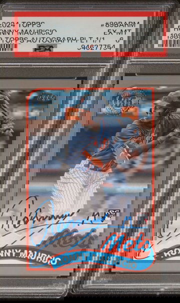 2024 Topps Ronny Mauricio 1/1 Platinum Auto 1989 PSA 6 One of one