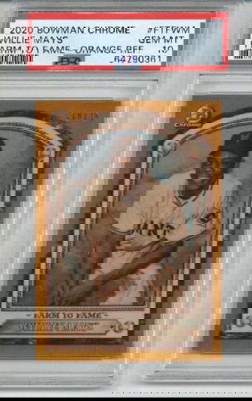 2020 BOWMAN CHROME ORANGE REFRACTOR WILLIE MAYS LE 10/25 GIANTS PSA 10