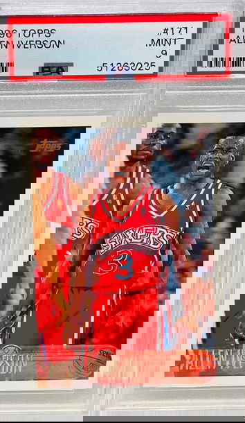 1996 Topps Allen Iverson Rookie #171 PSA 9