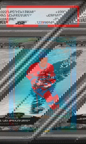 2022 O-Pee-Chee Platinum Juraj Slafkovsky Marquee Rookies Aquamarine 133/149 #299 PSA 10