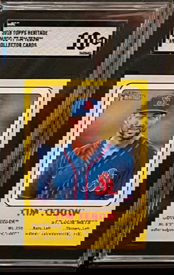 2018 Topps Heritage Tim Tebow #69CC-TT '69 Collector Cards SGC 10