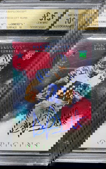 2016 panini origins red dak prescott rookie auto /99 BGS 9.5 10