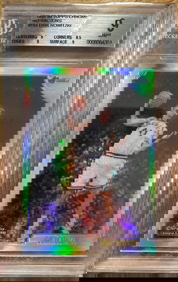 1998-99 Dirk Nowitzki 154 Topps Chrome Rookie Refractor BGS 9
