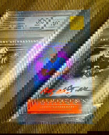 2023 Panini Origins Anthony Richardson Rookie Auto Orange /75 BGS 8.5 Colts #1