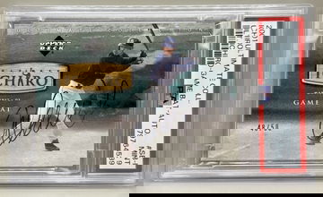 2001 Upper Deck Ultimate Collection Ichiro Suzuki Rookie Auto Game-Used Bat Relic Auto /50 #SB-I PSA 9 Mint | POP1 