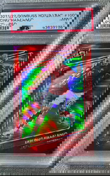 Erling Haaland optic red /149 national jersey psa 9