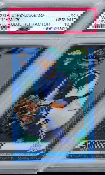 2019 Topps Chrome Update Blue Refractor Will Smith RC #47 *PSA 10* Los Angeles Dodgers /150