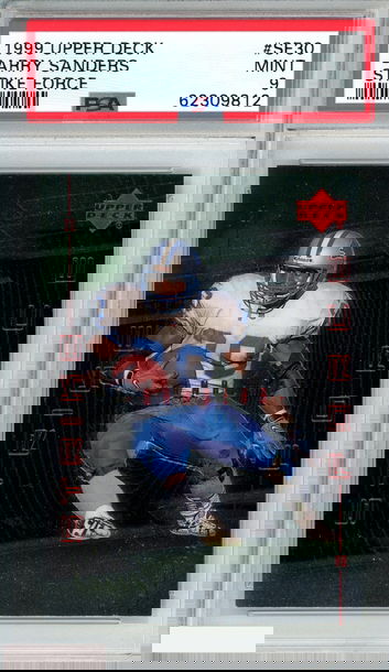 1999 UPPER DECK STRIKE FORCE BARRY SANDERS #SF30 DETROIT LIONS HOF PSA 9 MINT