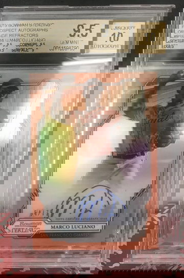 2019 Bowman Sterling Orange Refractor Marco Luciano auto RC /75 Bgs 9.5/10 