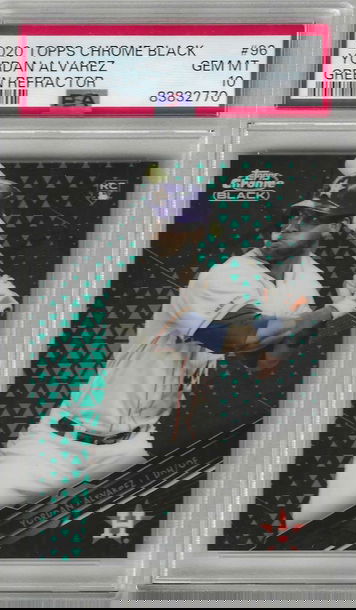 2020 Topps Chrome Black Green Refractor Yordan Alvarez #96 /99 *PSA 10* Astros