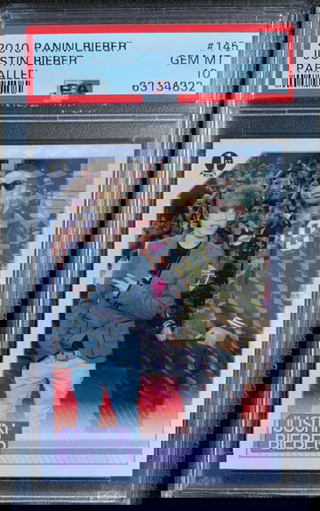 2010 Panini Justin Bieber w/ Drake RC Holo Parallel PSA 10