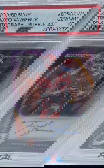 2021 Prizm DP Trevor Lawrence DP Auto Purple Ice PSA 10